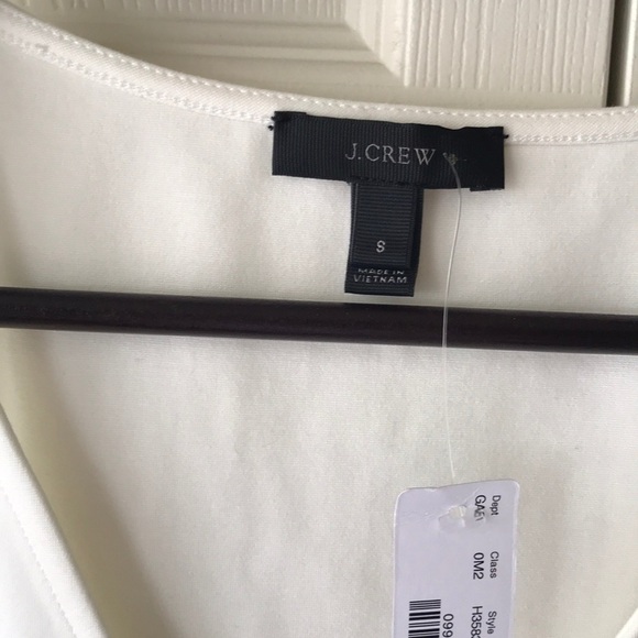 J Crew white cotton/velvet peplum tank - Picture 2 of 4